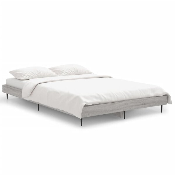 vidaXL Cadre de lit sonoma gris 120x190 cm bois d'ingénierie