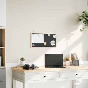 vidaXL Tableau noir avec cadre en bois de pin massif noir 60 x 30 cm