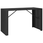 vidaXL Ensemble de bar jardin 9 Pièces noir poly rotin/bois massif acacia