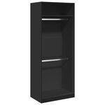 vidaXL Garde-robe noir 80x50x200 cm bois d'ingénierie