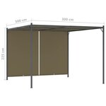 vidaXL Pergola de jardin avec auvent rétractable 3x3 m Taupe 180 g/m²