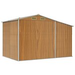 vidaXL Abri de jardin marron clair 277x192 5x179 cm acier galvanisé
