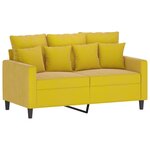 vidaXL Ensemble de canapés 3 Pièces avec coussins Jaune Velours