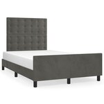 vidaXL Cadre de lit avec tête de lit Gris foncé 120x200 cm Velours