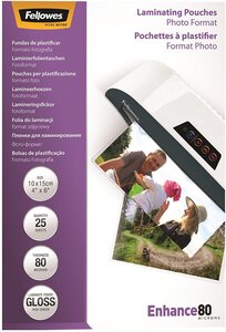 pochette de plastification 150 x 100 mm 160 mic (2x80) paquet 25 FELLOWES