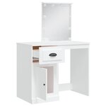 vidaXL Coiffeuse avec lumières LED blanc 90x42x132 5 cm