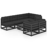 Salon de jardin meuble d'extérieur ensemble de mobilier 8 pièces avec coussins bois de pin massif 02_0017531