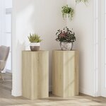 vidaXL Supports pour plantes 2 Pièces chêne sonoma bois d'ingénierie