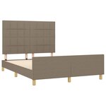 vidaXL Cadre de lit avec tête de lit Taupe 140x200 cm Tissu