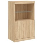 vidaXL Buffet avec lumières LED chêne sonoma 181 5x37x100 cm