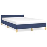 vidaXL Cadre de lit avec tête de lit bleu 120x190 cm tissu
