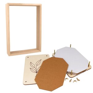 Herbier + cadre en bois 22 cm