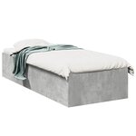 vidaXL Cadre de lit gris béton 100x200 cm bois d'ingénierie