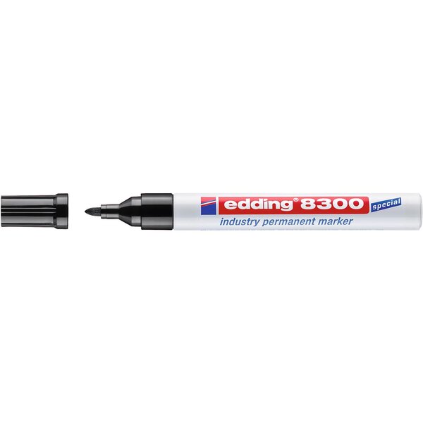 Marqueur Permanent Spécial Industrie 8300 Noir Pointe Ronde 1 5-3 mm x 10 EDDING