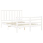 vidaXL Cadre de lit avec tête de lit blanc 140x190 cm bois massif