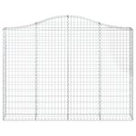 vidaXL Paniers à gabions arqués 5 Pièces 200x30x140/160 cm Fer galvanisé