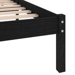 vidaXL Cadre de lit Noir Bois massif 150x200 cm Très grand