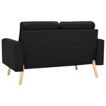 vidaXL Canapé à 2 places Noir Tissu