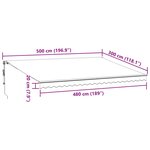 vidaXL Auvent rétractable automatique bordeaux 500x300 cm
