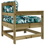 vidaXL Chaise de jardin avec coussins bois de pin imprégné