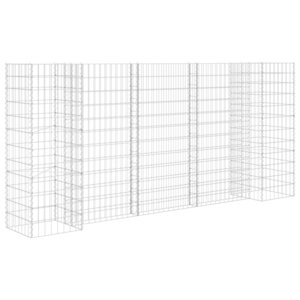 vidaXL Jardinière à gabion en H Fil d'acier 260x40x120 cm