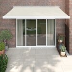 vidaXL Auvent rétractable crème 3x2 5 m tissu et aluminium