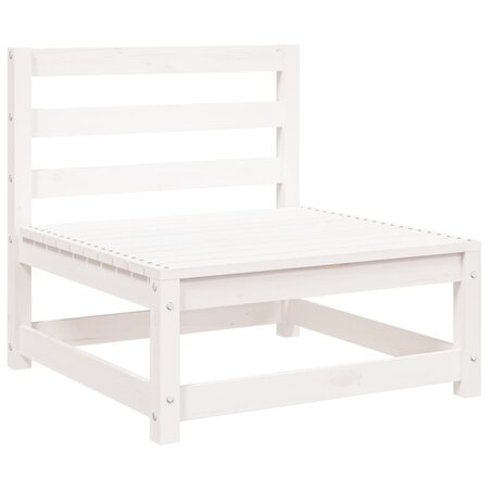 vidaXL Canapé de jardin sans accoudoirs blanc bois de pin massif