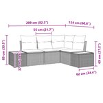 vidaXL Ensemble de canapés de jardin 4 pièces avec coussins Beige Poly Rotin Acacia
