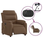 vidaXL Fauteuil inclinable de massage électrique marron tissu