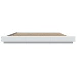 vidaXL Cadre de lit avec lumières LED blanc 200x200 cm bois ingénierie
