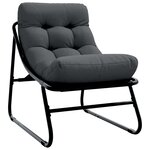 vidaXL Chaises Relaxantes de Jardin 2 Pièces avec Coussin Noir 60x80x71 cm Acier