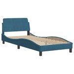 vidaXL Lit avec matelas bleu 80x200 cm velours