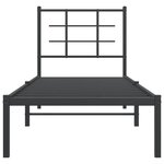 vidaXL Cadre de lit métal avec tête de lit noir 80x200 cm