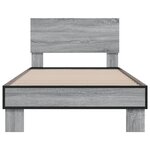 vidaXL Cadre de lit sonoma gris 90x190 cm bois d'ingénierie et métal