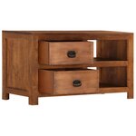 Vidaxl table basse avec 2 tiroirs 90x40x50 cm bois solide de manguier