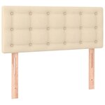 vidaXL Sommier à lattes de lit avec matelas Crème 120x200 cm Tissu