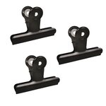 3 pinces double clip en métal noir 9 x 7 x 4 cm