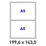 Lot de 50 planches a4 de 2 étiquettes autocollantes a5 format 199,6 x 143,5 mm =100 étiquettes