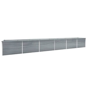 vidaXL Lit surélevé de jardin Acier galvanisé 600x80x45 cm Gris