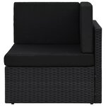 vidaXL Salon de jardin 9 Pièces Résine tressée Noir