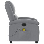 vidaXL Fauteuil de massage inclinable électrique gris clair tissu