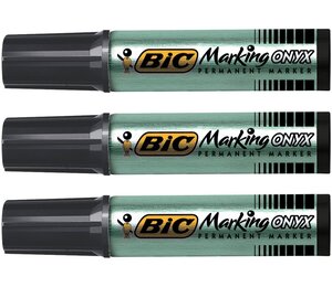 Lot de 3 marqueurs permanent MARKING ONYX 1482 Pointe Ogive Trait 1,5 mm noir - BIC