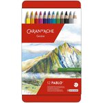 Crayons de couleur pablo  étui métal de 12 caran d'ache