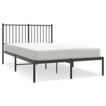 vidaXL Cadre de lit métal avec tête de lit noir 120x190 cm