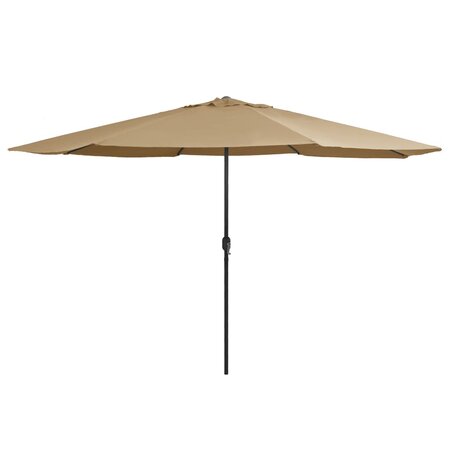 vidaXL Parasol d'extérieur avec mât en métal 390 cm taupe