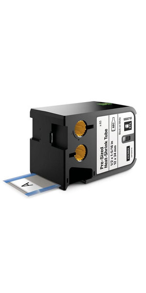 DYMO XTL - Etiquettes pour gaines thermo-rétractables prédécoupées, 12mm x 34mm - Noir sur Blanc
