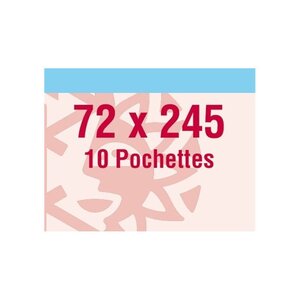Pochettes double soudure 245 x 72 mm pour carnets Croix-Rouge. Fond - Transparent