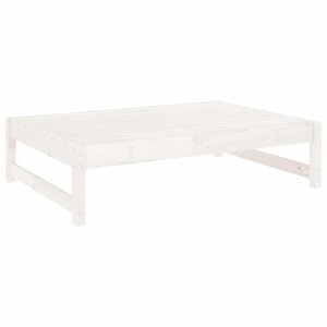 vidaXL Repose-pied de jardin 120x80 cm blanc bois de pin massif