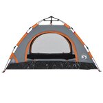 vidaXL Tente de camping 2 personnes gris libération rapide