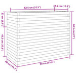 vidaXL Jardinière 90x40x68 5 cm bois massif douglas